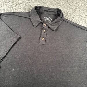 Alex Crane Polo Shirt Mens XL Black European‎ Linen Button Casual Fit Knit